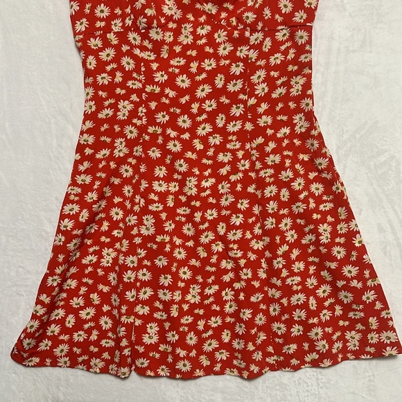 SHEIN Women’s Orange Floral Mini Dress Size Medium - Picture 3 of 8